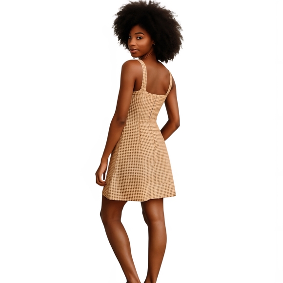 Forever 21 Tan Checkered Mini Dress - Picture 3 of 8